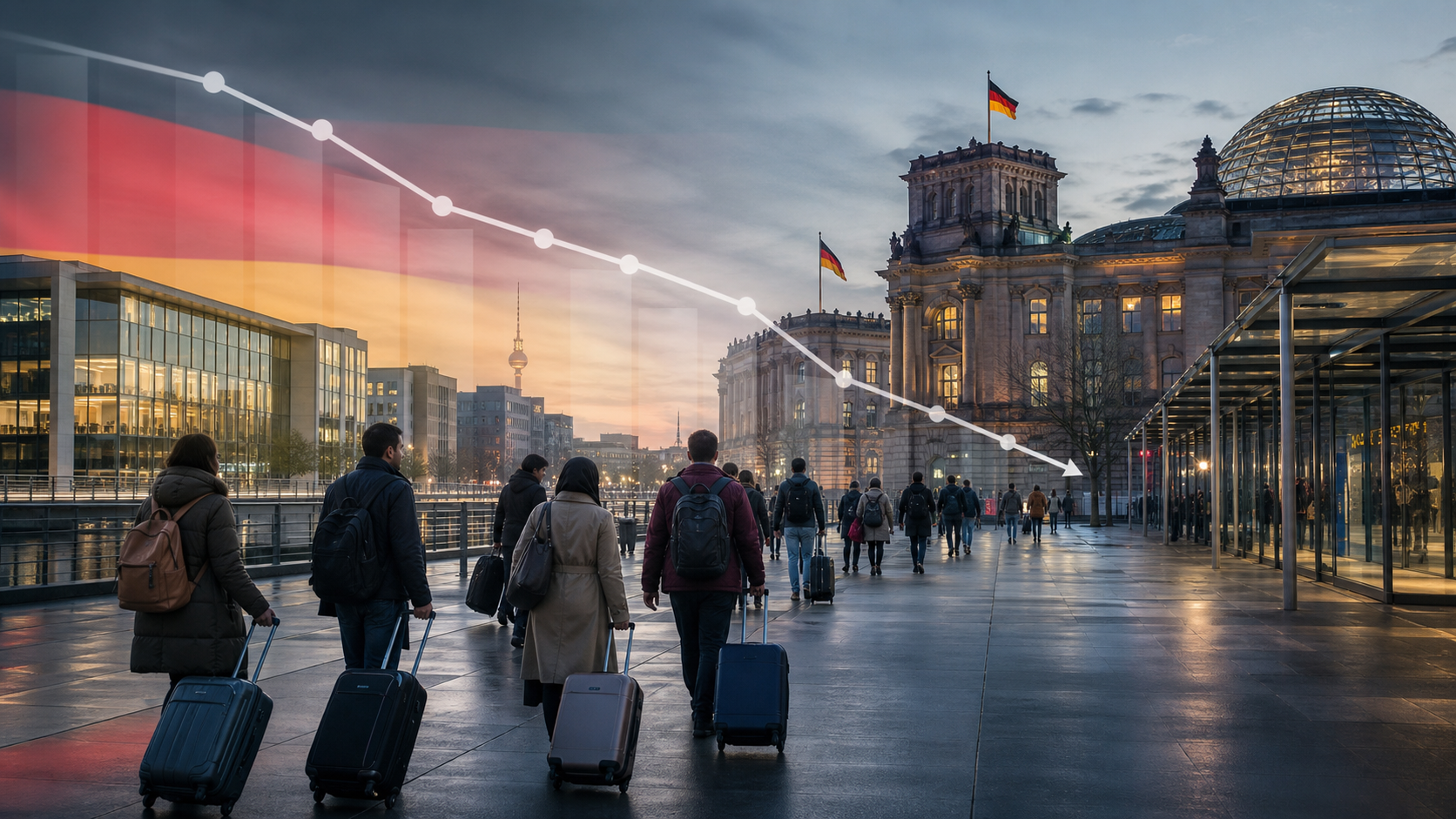 الهجرة إلى ألمانيا تهبط 45%: أرقام 2025 تكشف تغييرا كبيرا في حركة القادمين والمغادرين