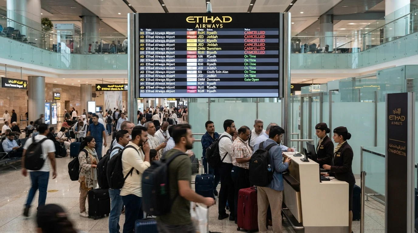 شركة طيران «الاتحاد» تعلن إلغاء رحلاتها إلى الرياض وجدة والدمام حتى 5 نوفمبر